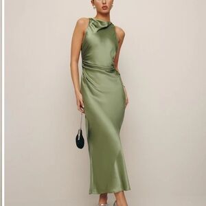 Reformation Casette Silk Midi Dress NWT